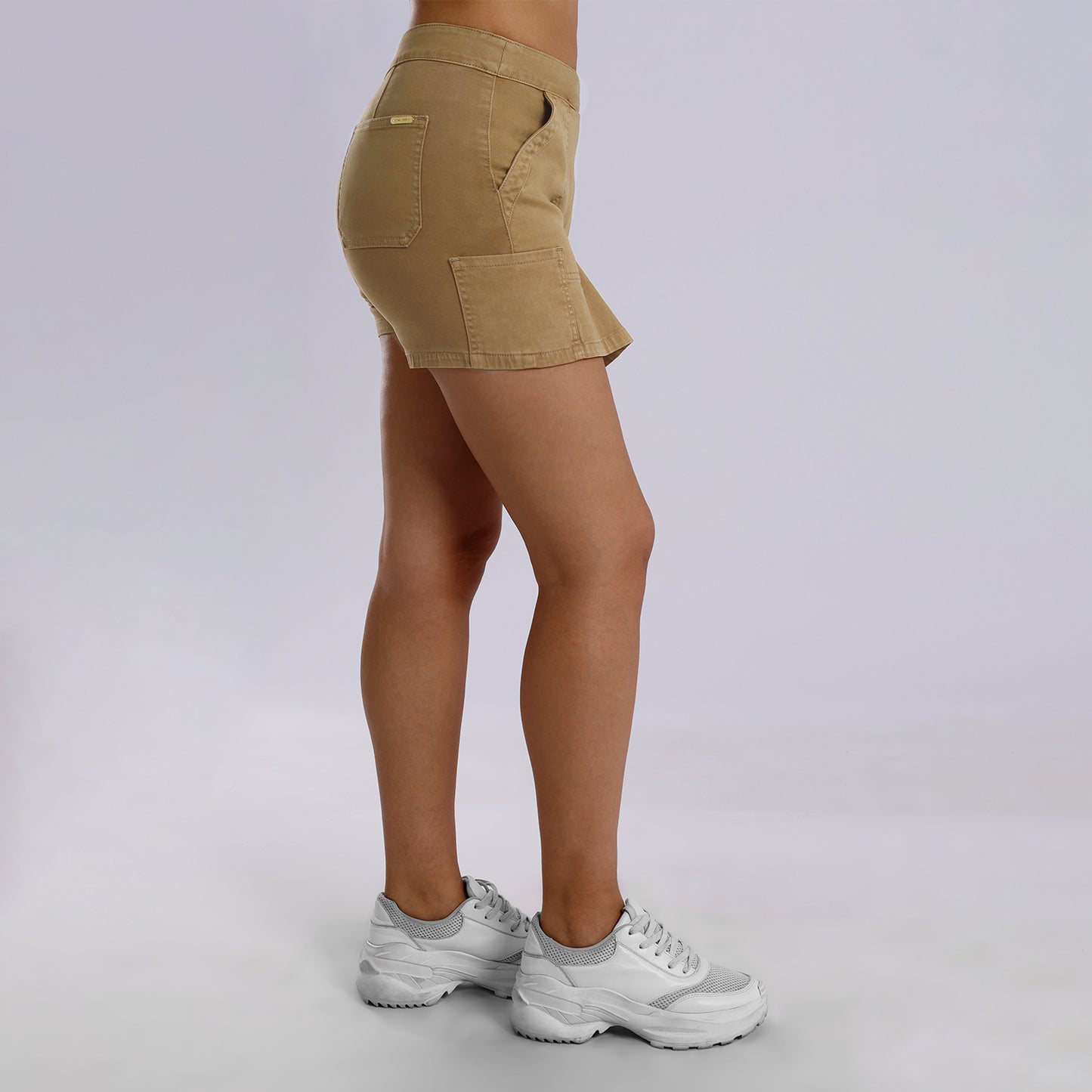 Falda Short Mujer Cruzada Beige Cationizado