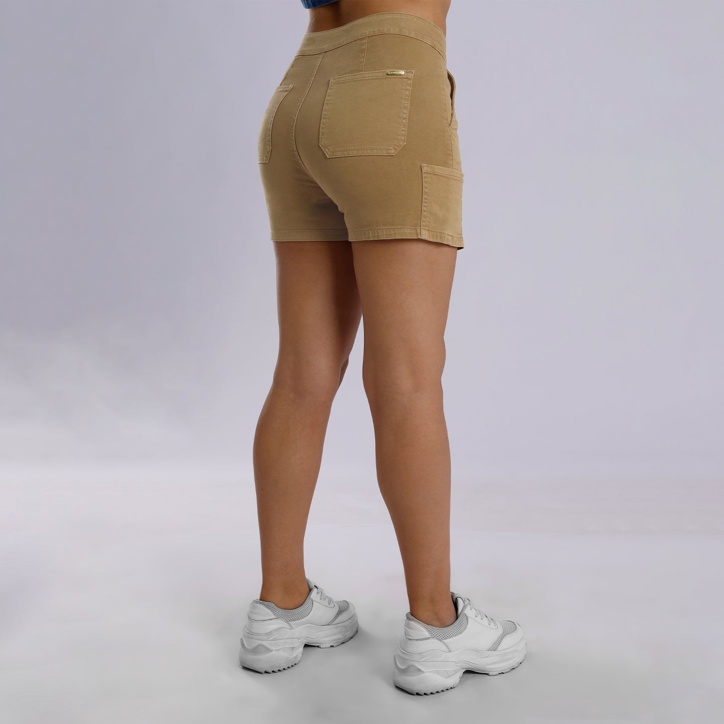 Falda Short Mujer Cruzada Beige Cationizado