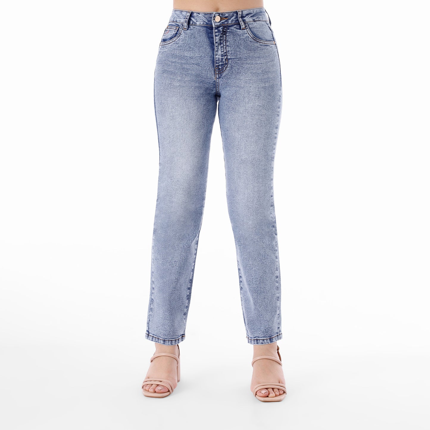 Jean Cintura Straight Diamante