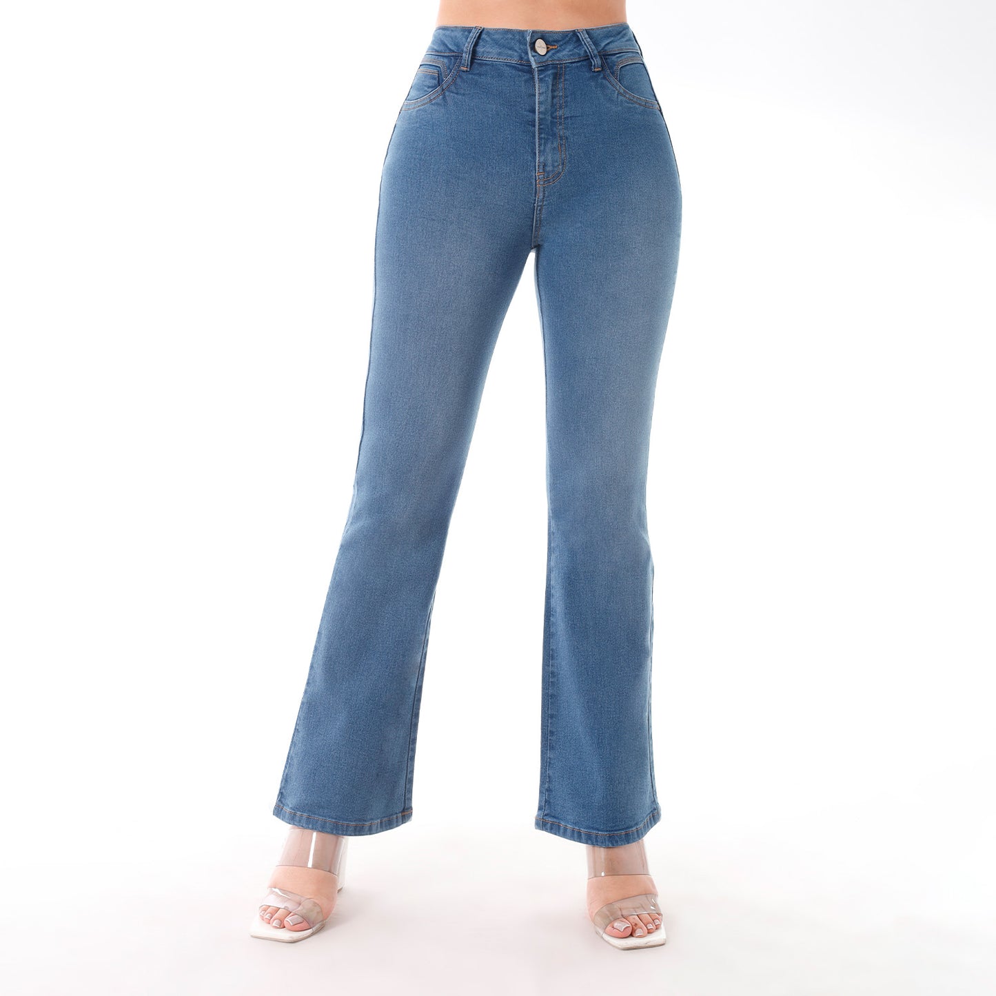 Jean Flare Cintura Cristal Focalizado