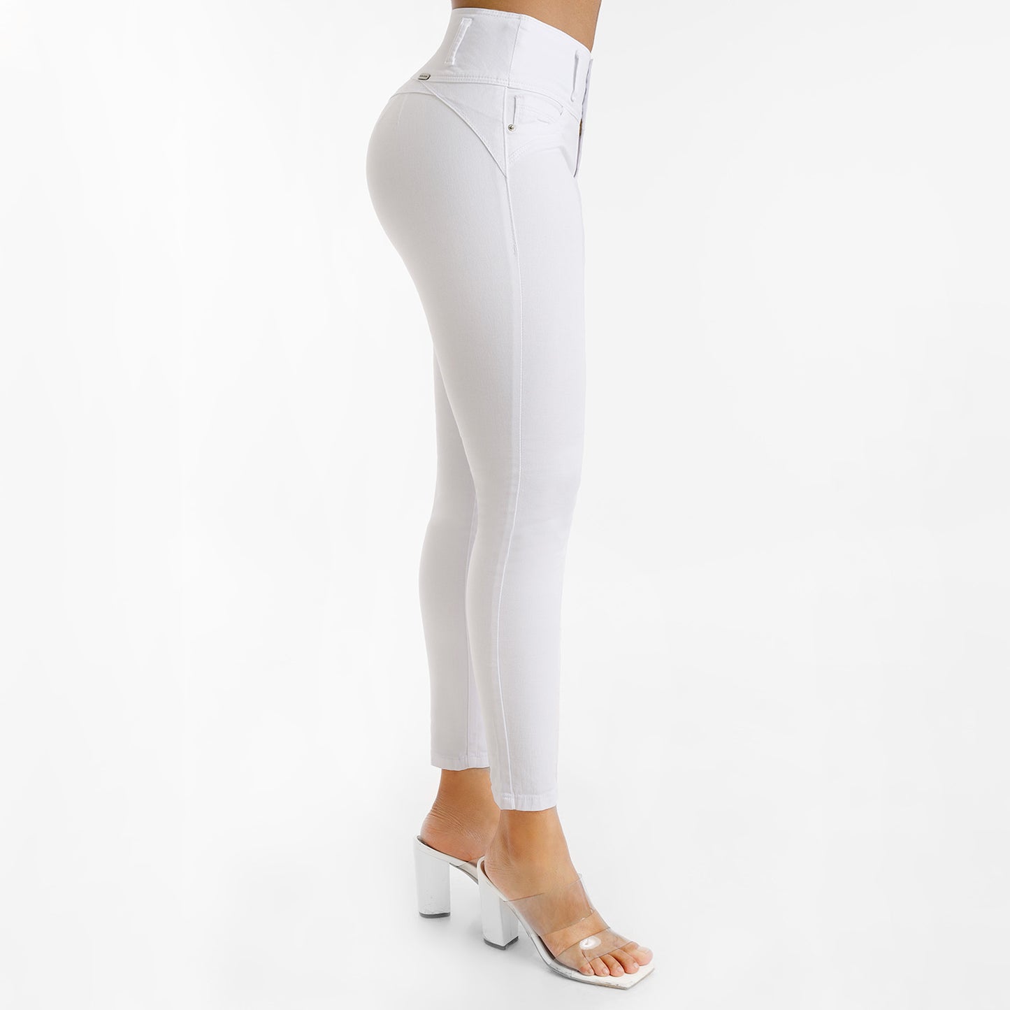 pantalon drill mujer push up blanco