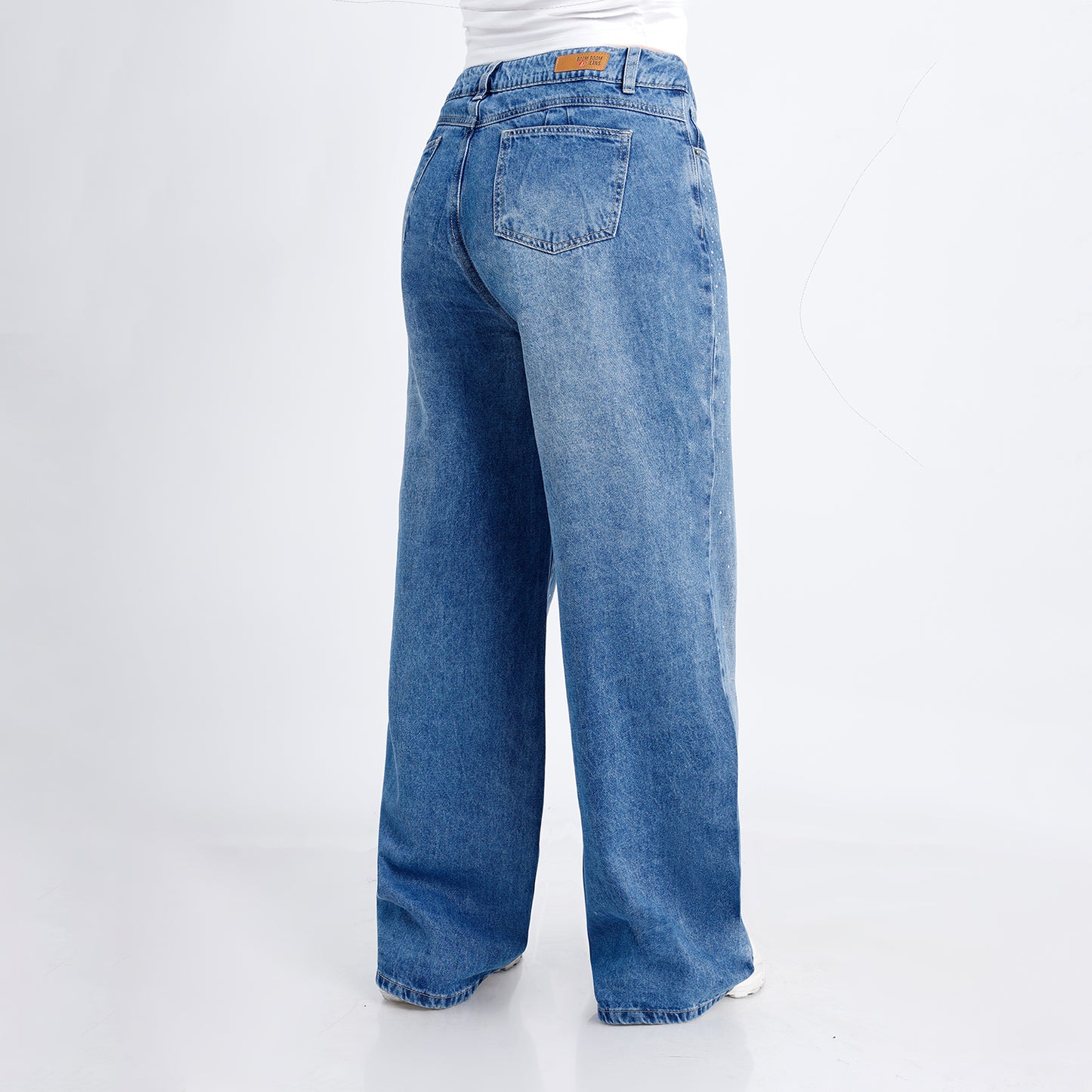 Pantalón Dama Marisol Wide Leg Cadera Cristal Frosteado
