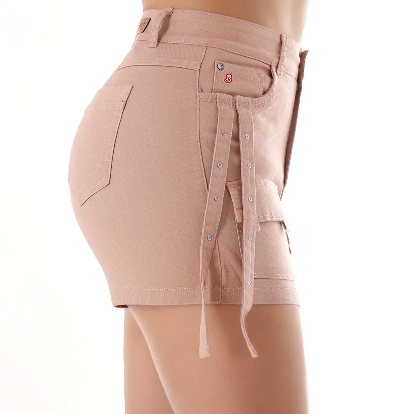Falda Short Cargo Palo Rosa