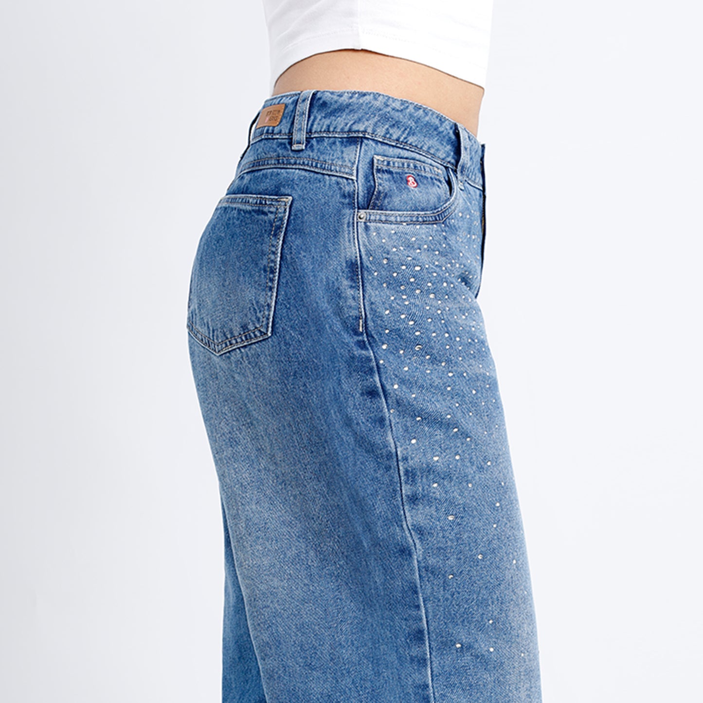 Pantalón Dama Marisol Wide Leg Cadera Cristal Frosteado