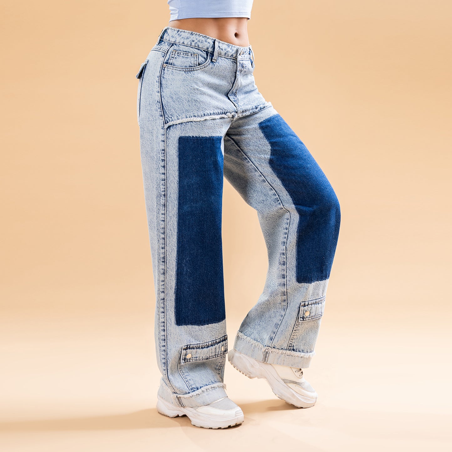 Pantalón Palazzo Cargo Ice Frosteado