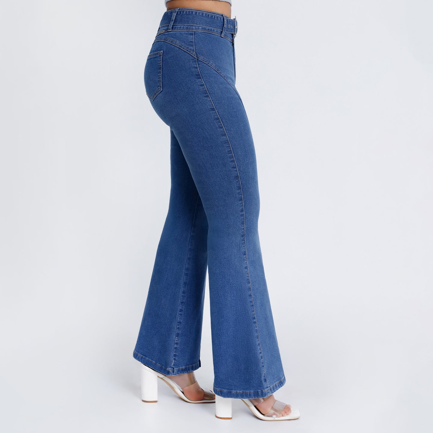 Pantalón Mariela Cintura Flare 2b C/correa Pepper Moteado