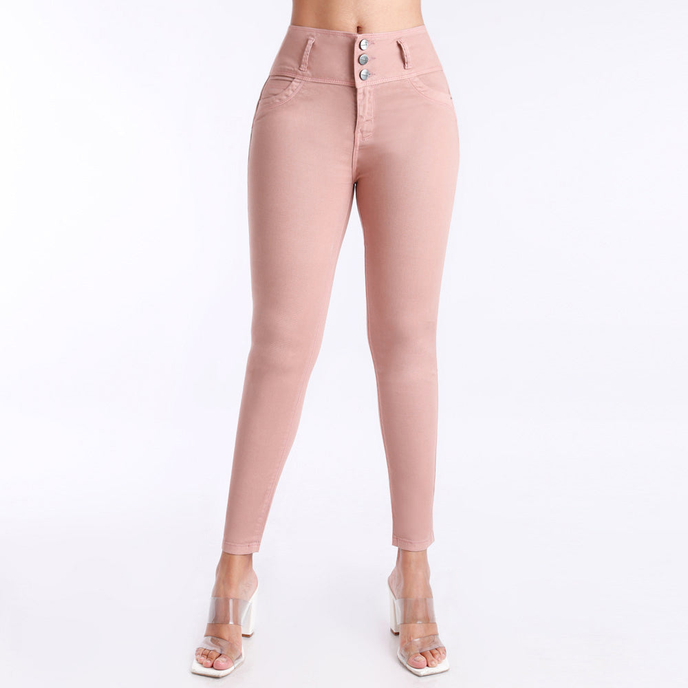 pantalon drill mujer push up rosa