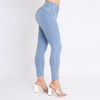 Jeans Push Up Mujer Semimoda Pitillo Tobillero Semi Cintura Diamante –  221718