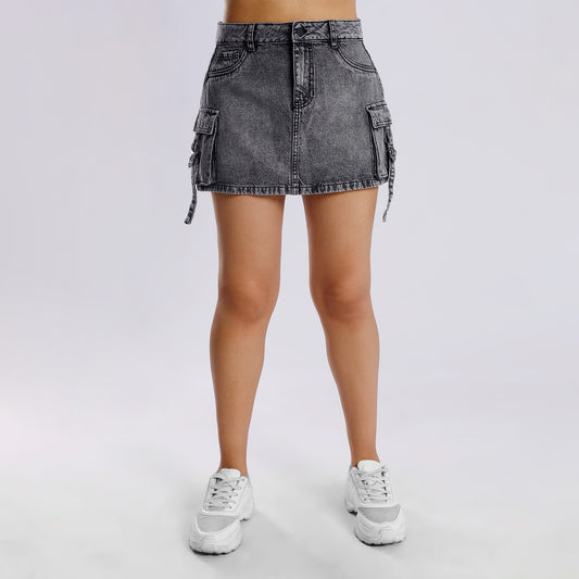 Falda Short Dama Cargo Stone