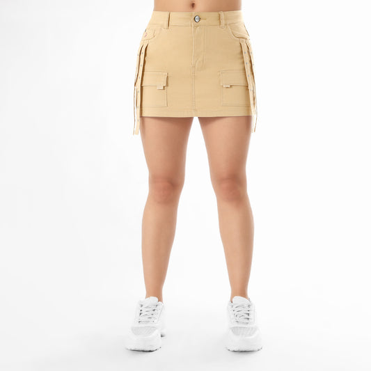 Falda Short Cargo Beige