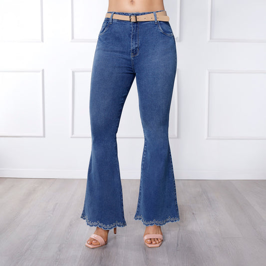 Pantalón Dama Libia Cintura Flare con Correa