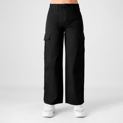 Pantalón Palazzo Cargo Mujer Negro