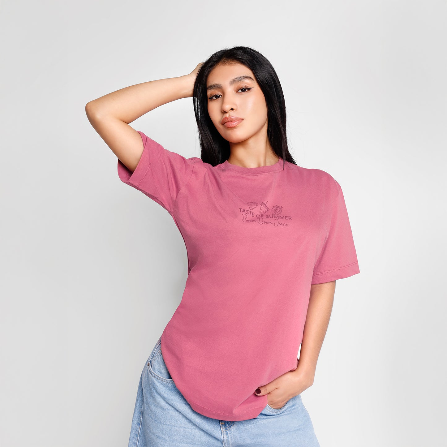 Polo Básico Oversize con Estampado