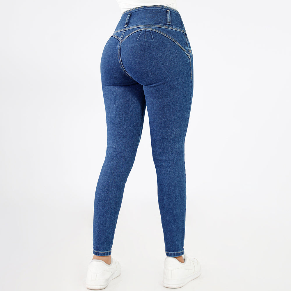 Jeans Push Up Mujer Semimoda Pitillo Semi Cintura Azul Noche – 220280
