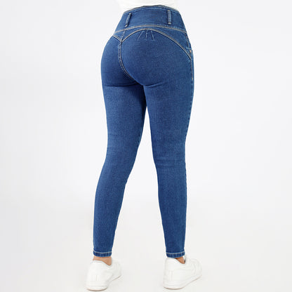 Jeans Push Up Mujer Semimoda Pitillo Semi Cintura Azul Noche – 220280