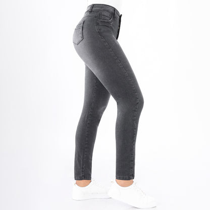 Jeans Push Up Mujer Semimoda Pitillo Semi Cintura Stone – 220353