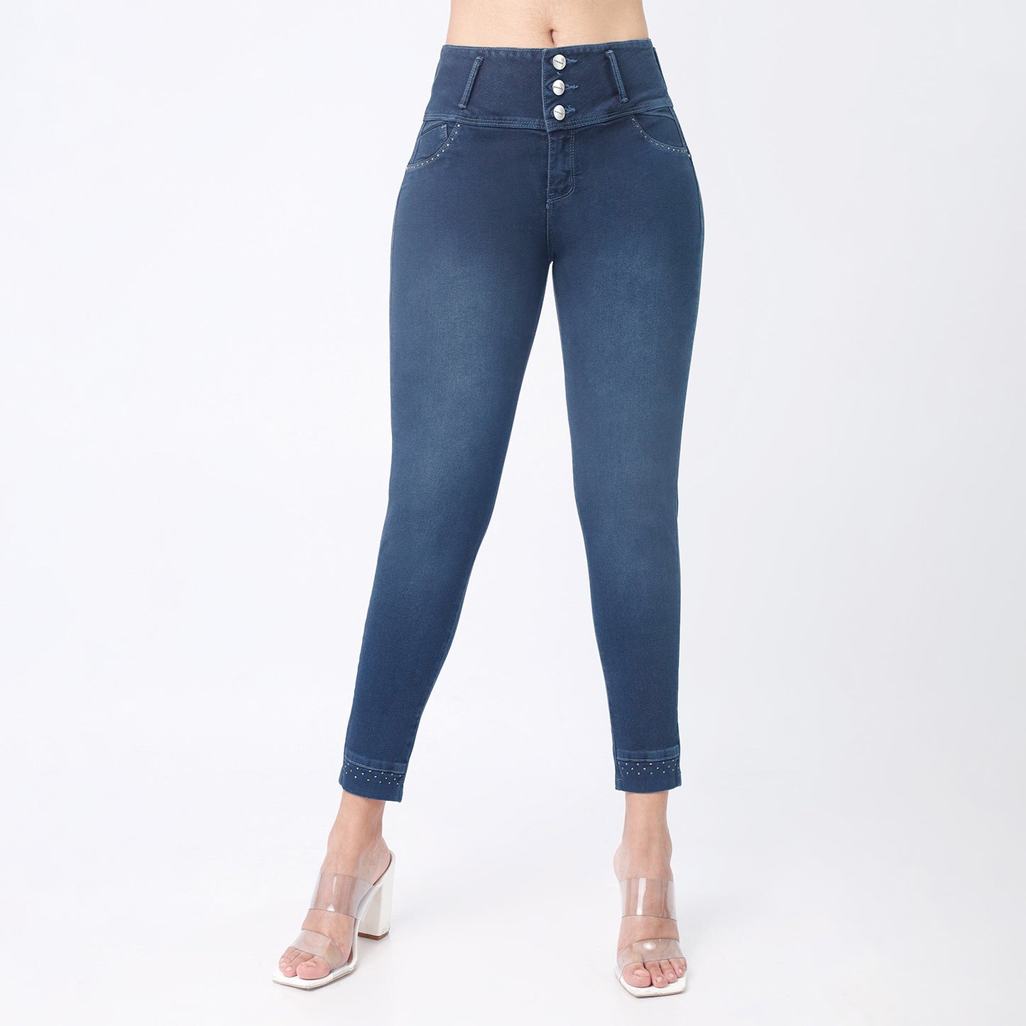 Jeans Push Up Mujer Semimoda Pitillo Tobillero Cintura Gráfito – 230194