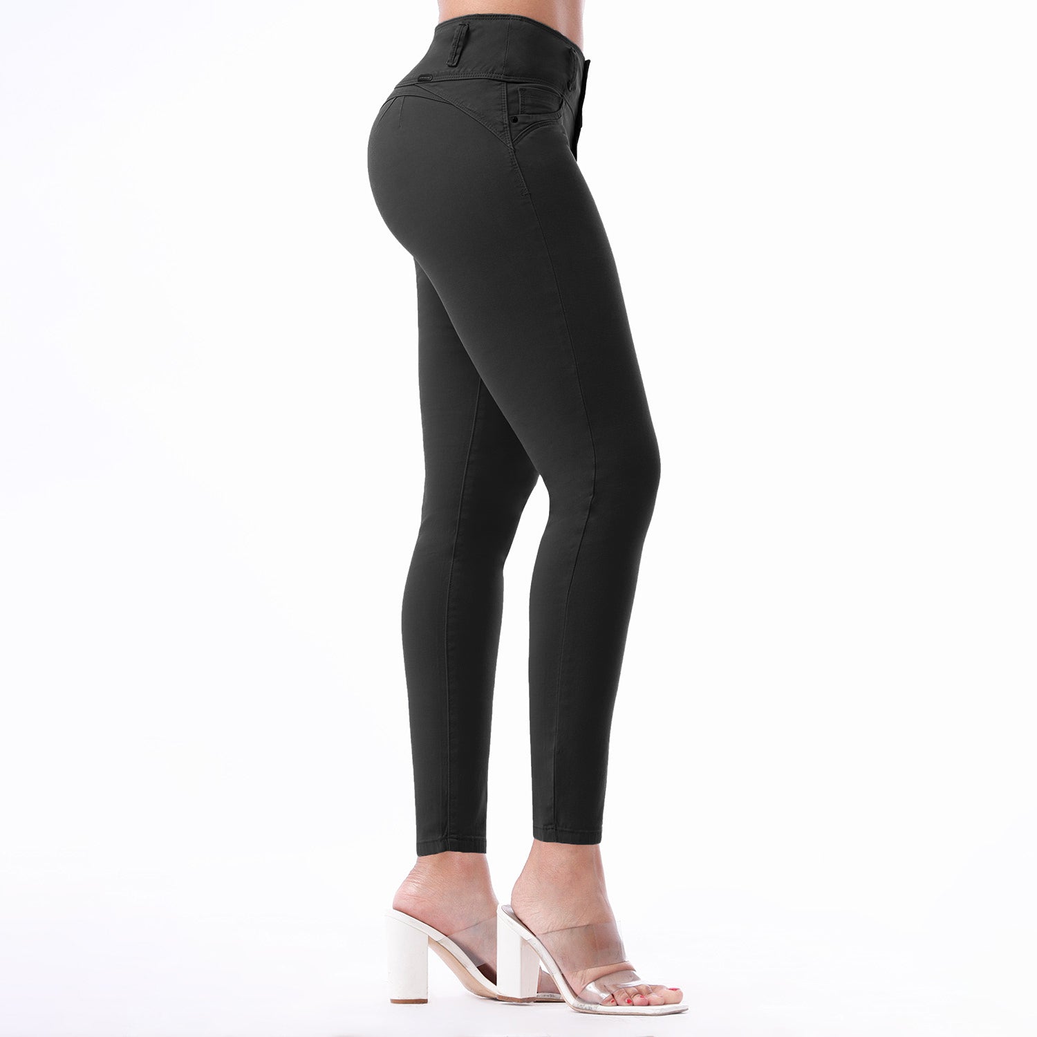 pantalon drill mujer push up negro