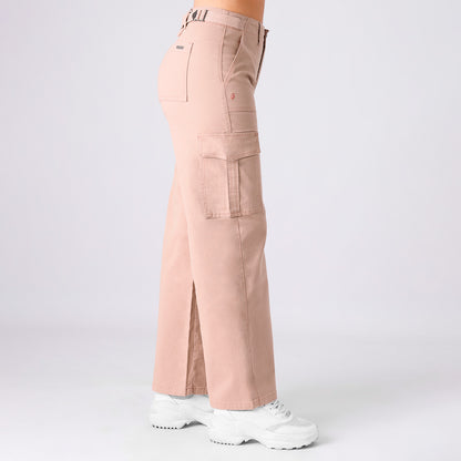 Pantalón Cintura Palazzo Cargo Palo Rosa