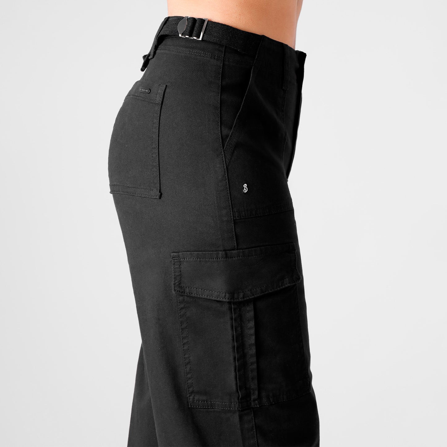 Pantalón Palazzo Cargo Mujer Negro