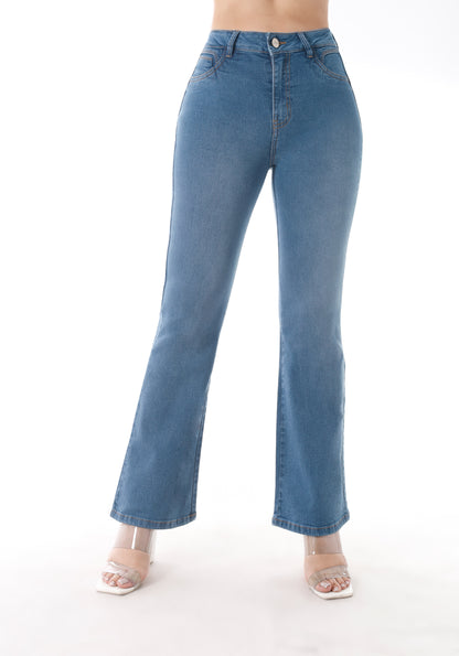 Jean Flare Mujer Celeste