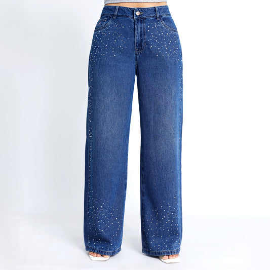 Pantalón Fernanda Wide Leg Cadera Pepper Contaminado