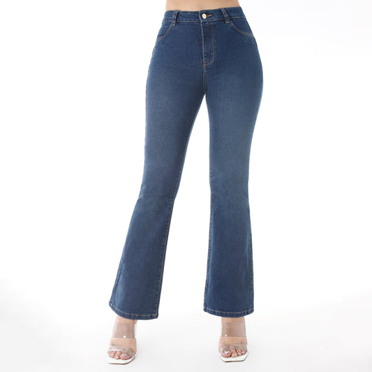 Jean Flare Mujer Azul