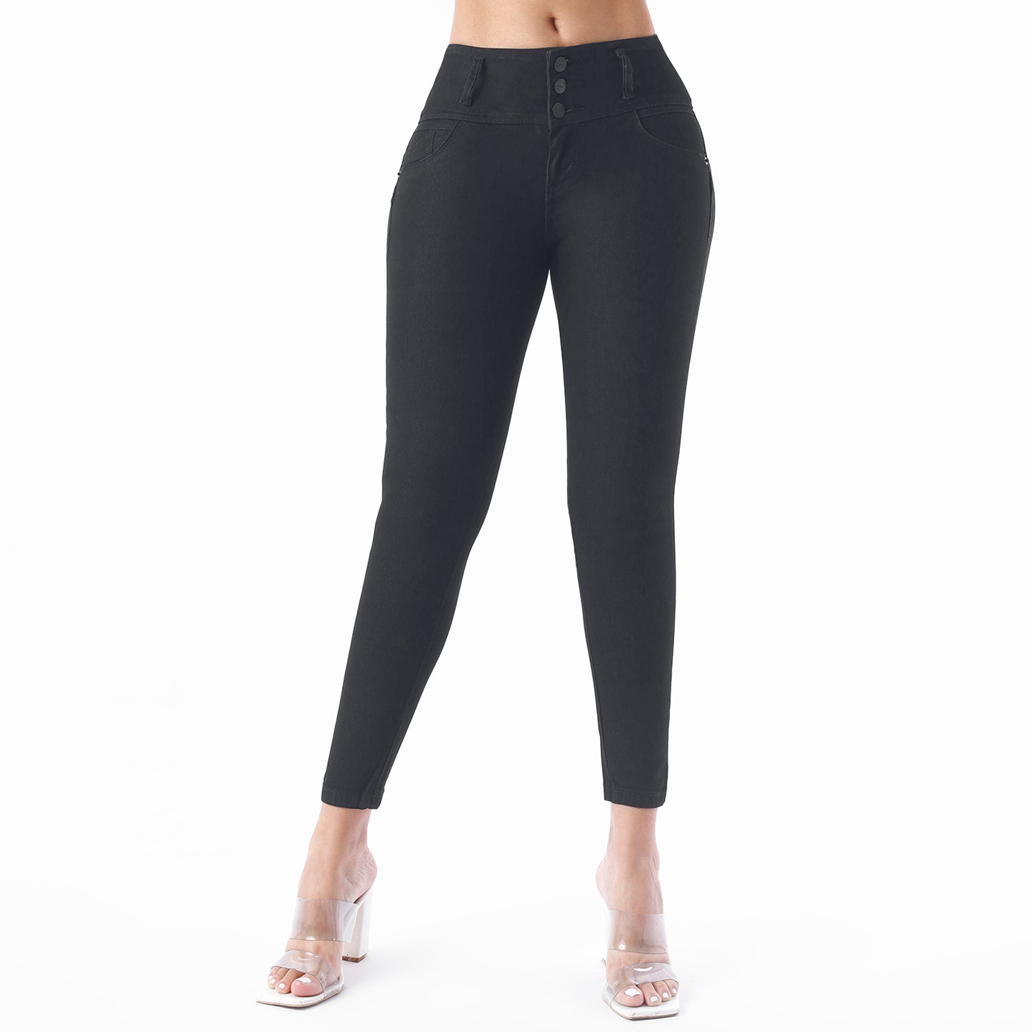 Jeans Push Up Mujer Pitillo Semicintura Mujer Plomo - 231028