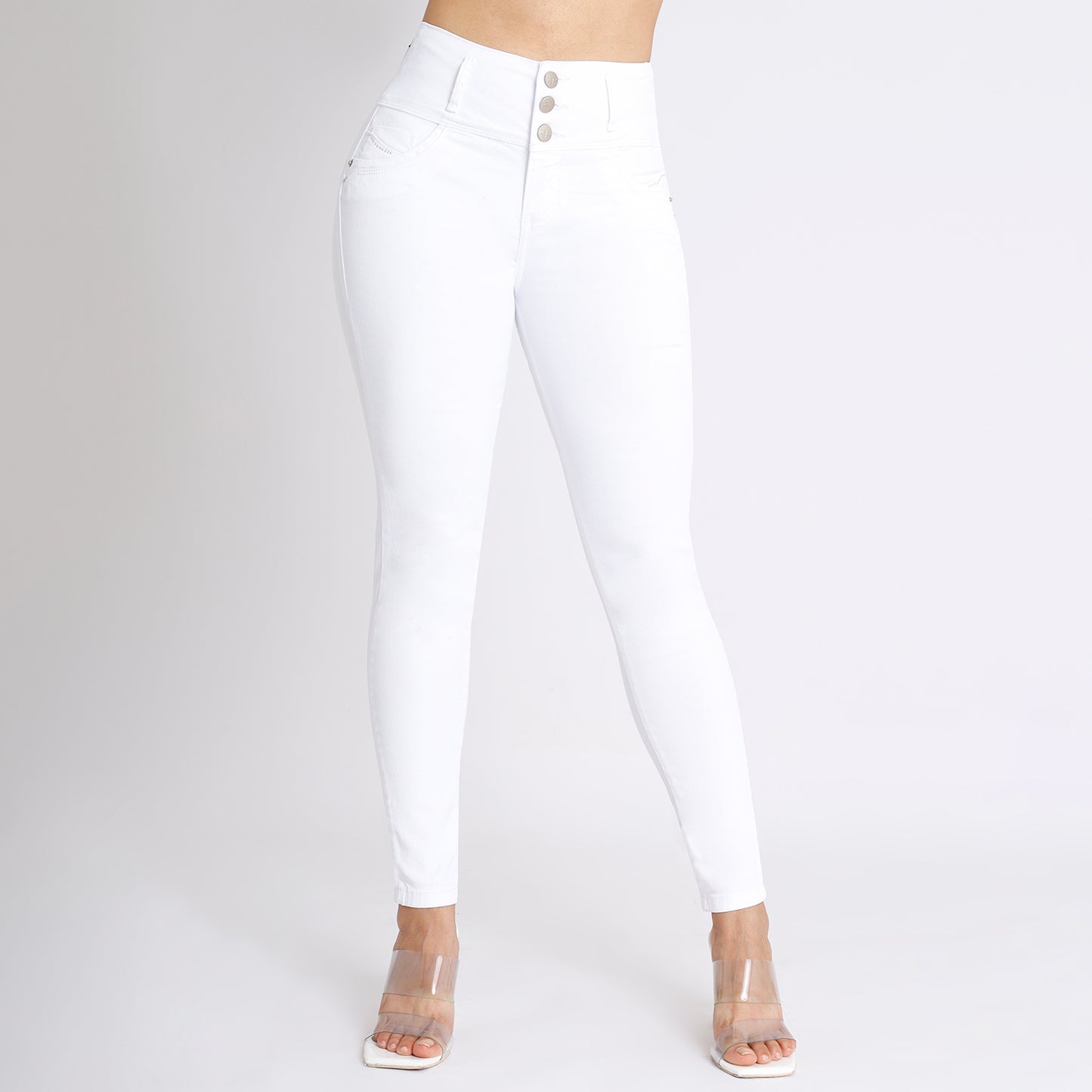 Jeans Push Up Mujer Semimoda Pitillo Cintura Blanco – 221703