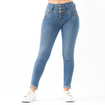 Jeans Push Up Mujer Semimoda Pitillo Cintura Cristal – 220796