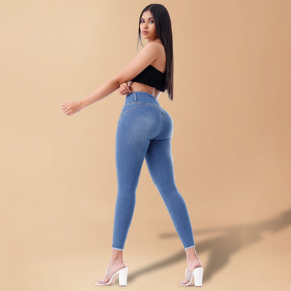 Jeans Push Up Mujer Semimoda Pitillo Tobillero Cintura Cristal – 221702