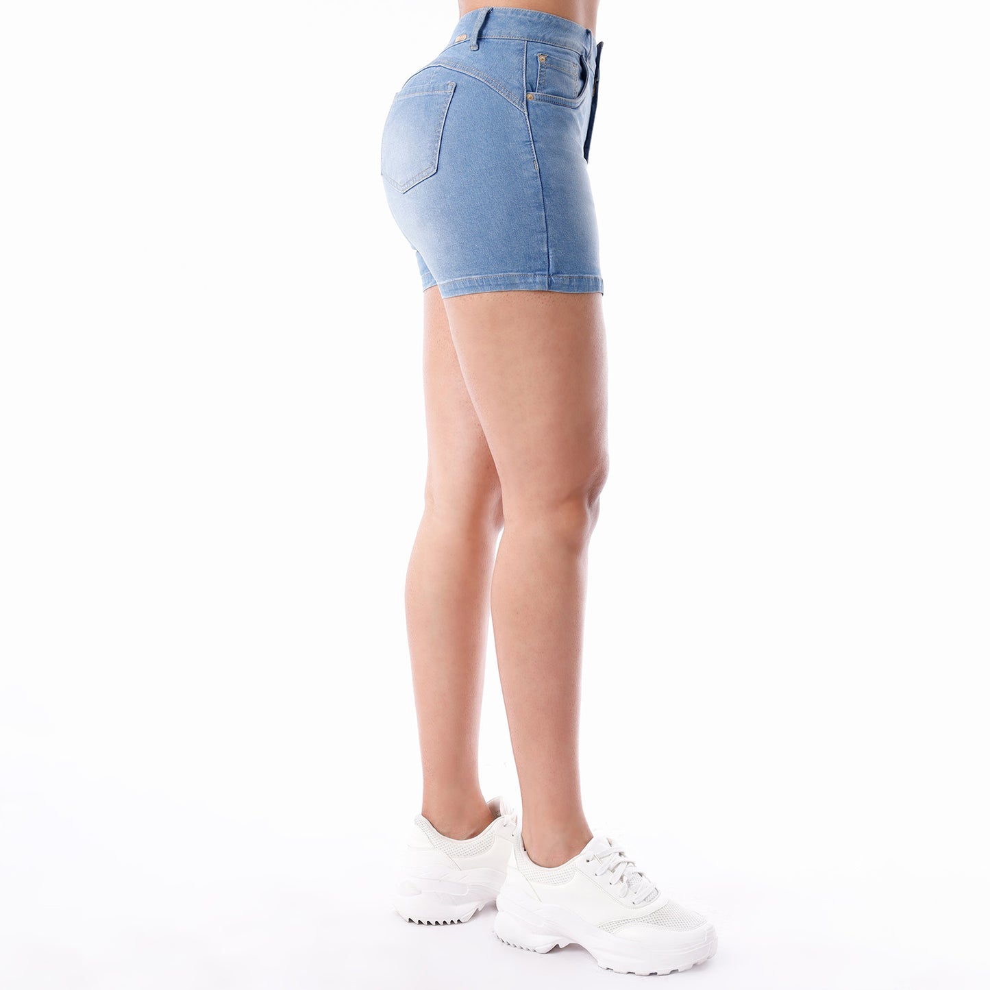 Falda short mujer celeste