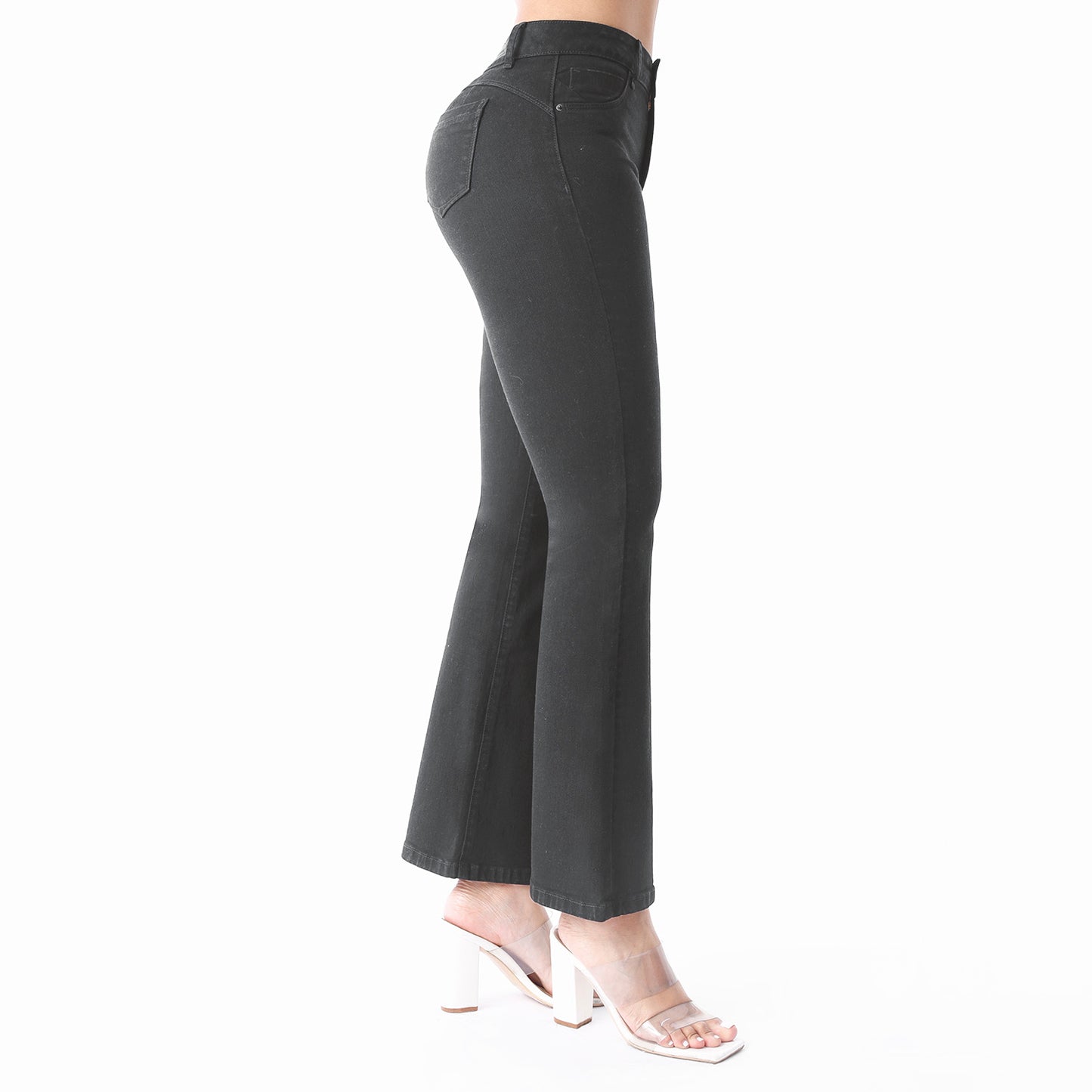 jean flare mujer plomo