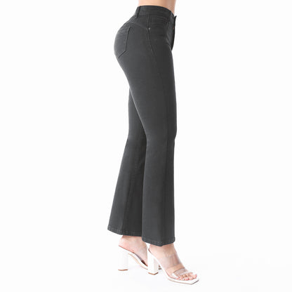 jean flare mujer plomo