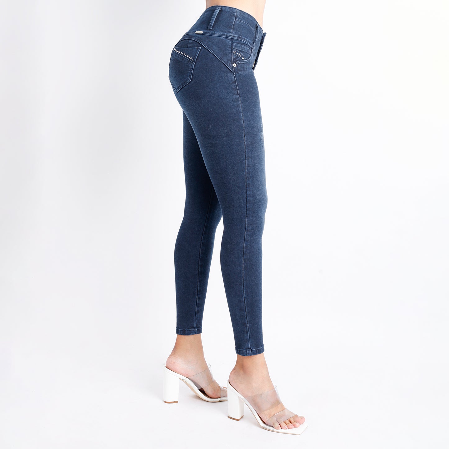 Jeans Push Up Mujer Semimoda Pitillo Cintura Gráfito – 230188
