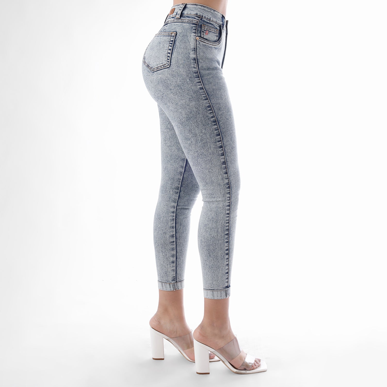 Jean Tobillero Mujer Gris