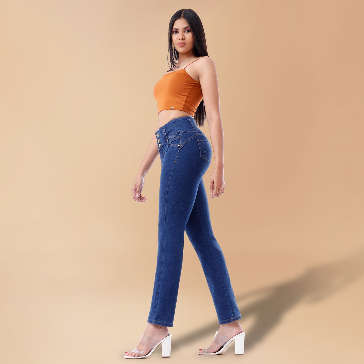 Jeans Push Up Mujer Semimoda Semi Recto Cintura Cristal – 220663
