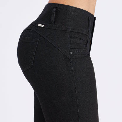 Jeans Push Up Mujer Pitillo Cintura Negro - 230348