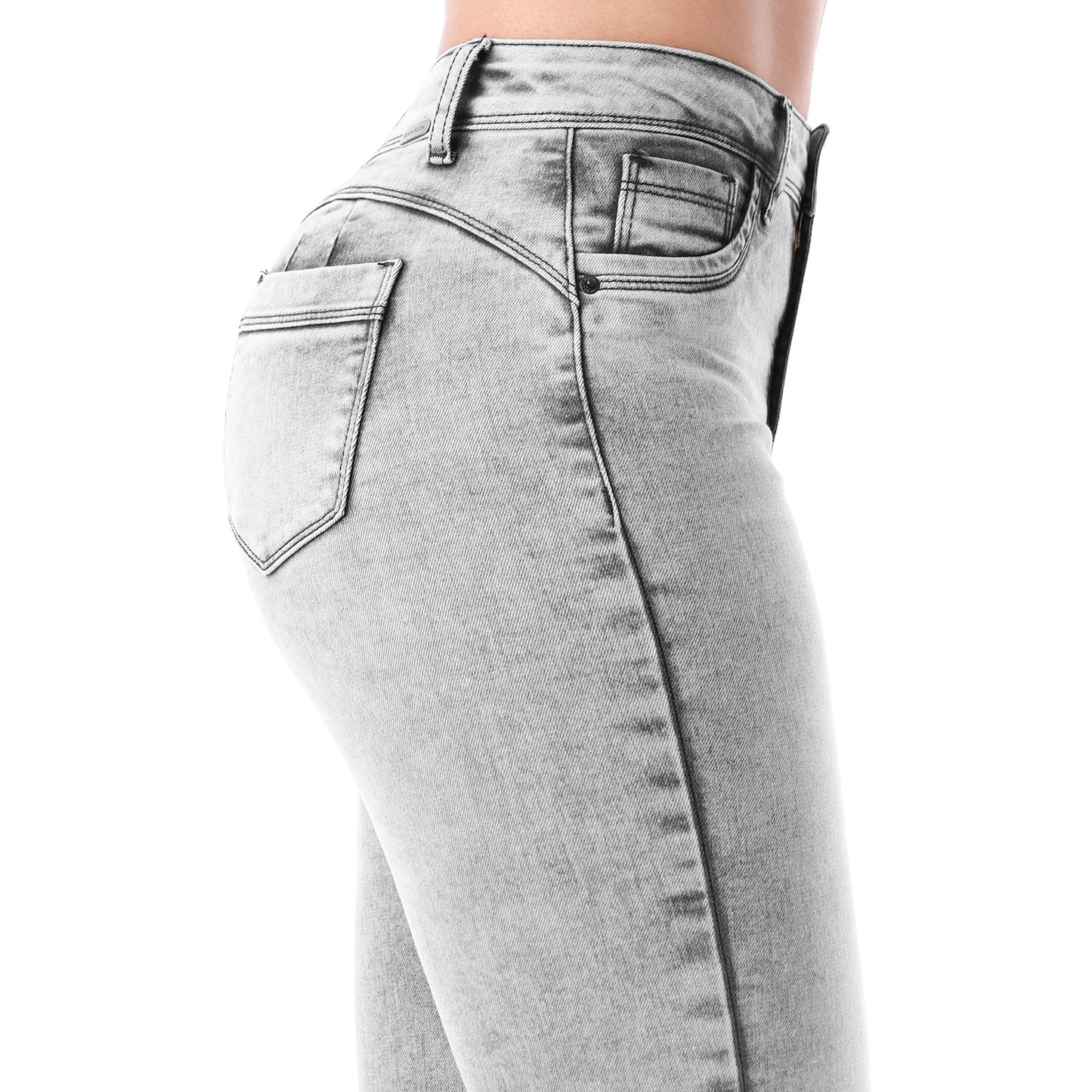 Jeans Push Up Mujer Semimoda Cintura Pitillo Plomo - 230853