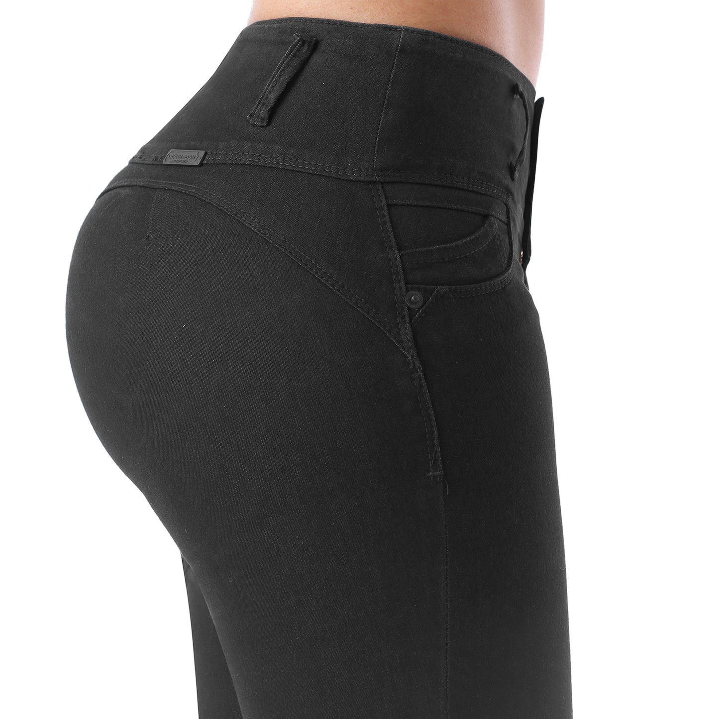 Jean Cintura 3b Pitillo Negro