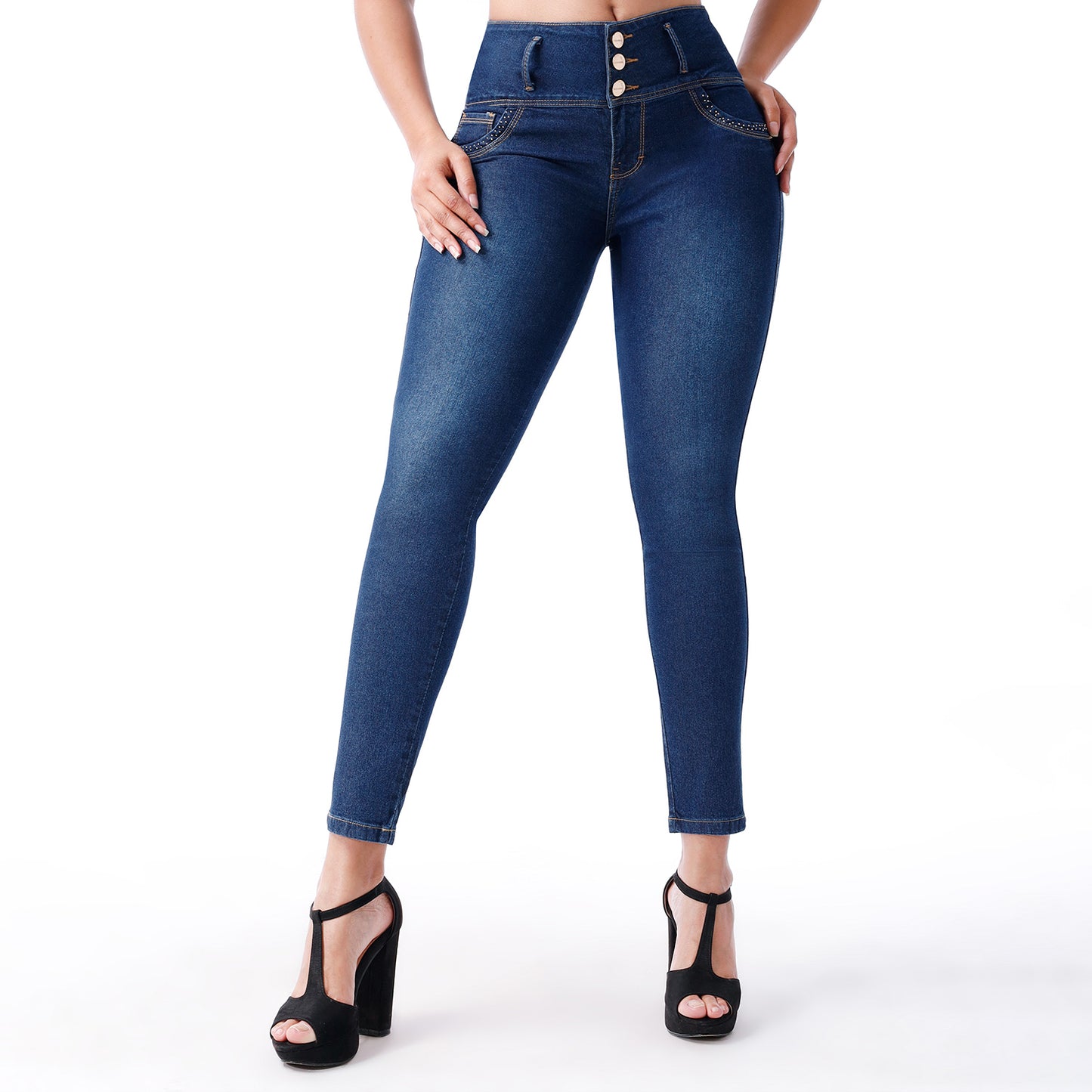 Jeans Push Up Mujer Pitillo Cintura Pepper Contaminado - 230292