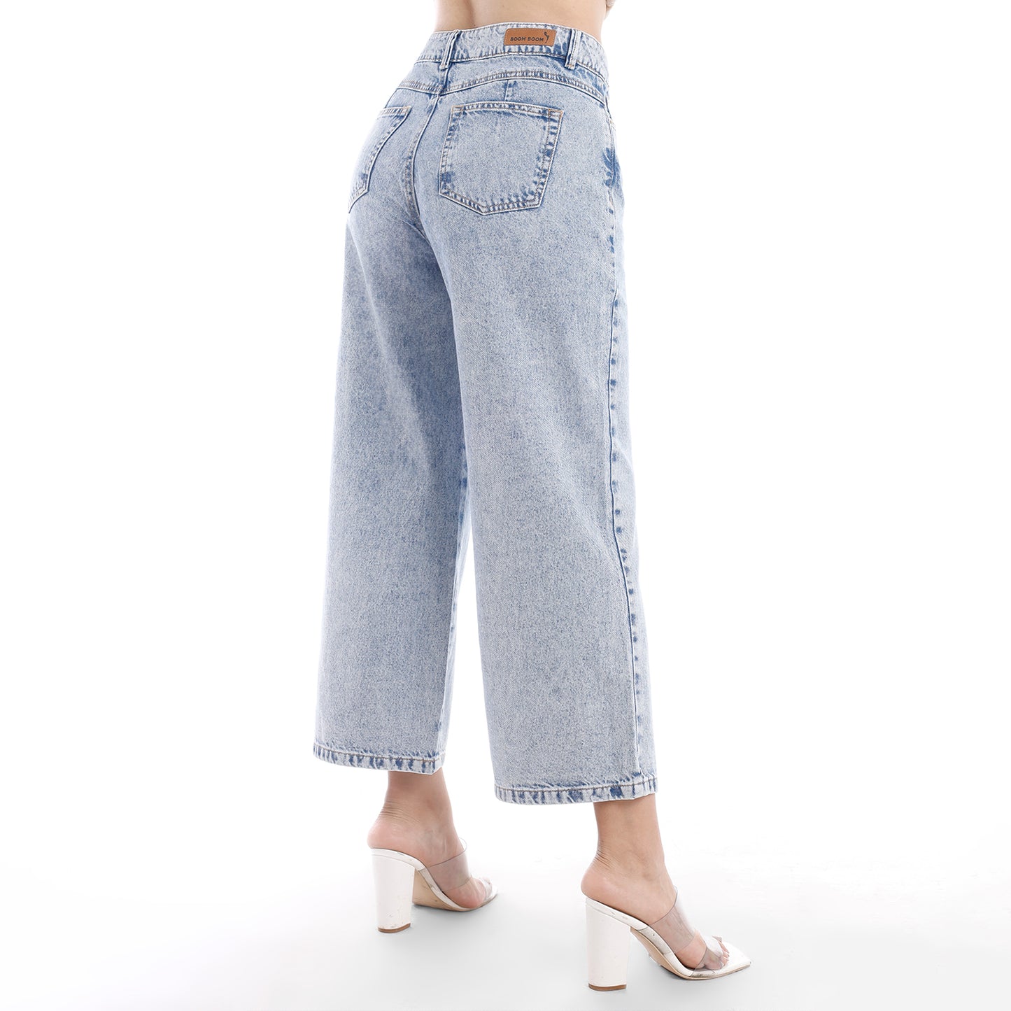 Jean Culotte Cintura Mujer Diamante Frosteado