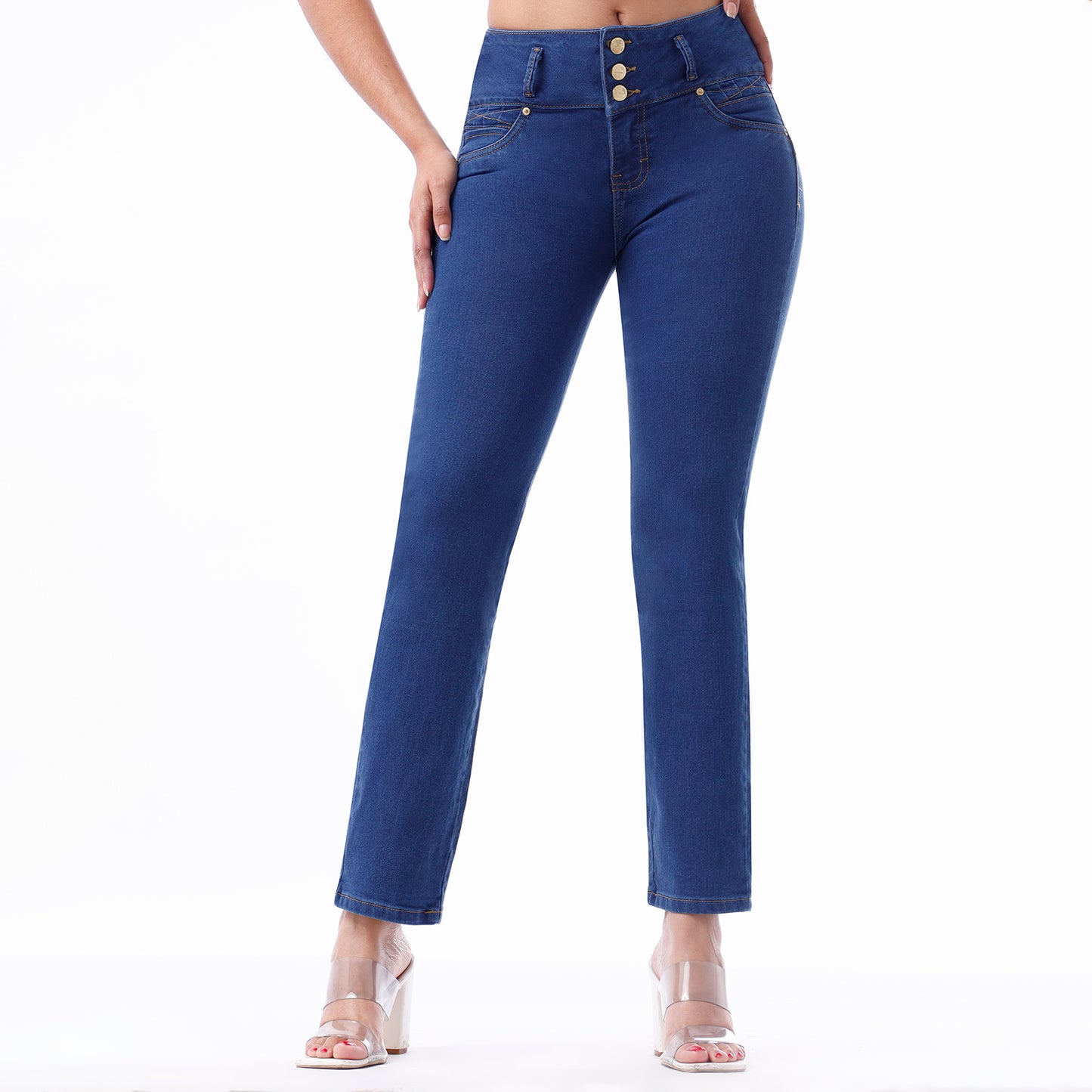 Jeans Push Up Mujer Semimoda Semi Recto Cintura Cristal – 220663
