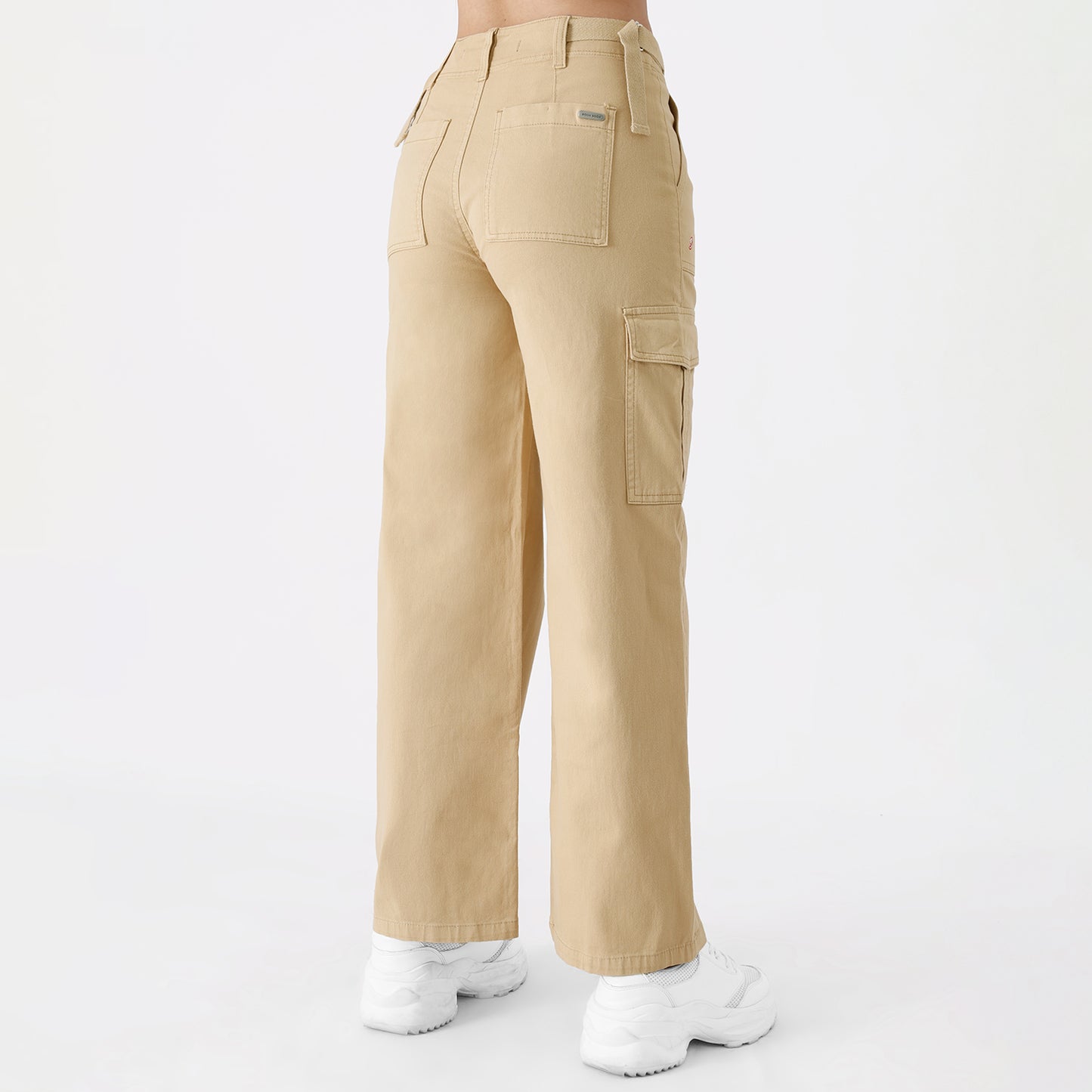 Pantalón Palazzo Cargo Mujer Beige