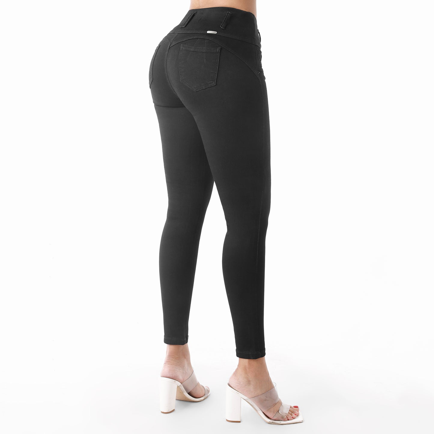 Jeans Push Up Mujer Pitillo Semicintura Mujer Negro - 231123