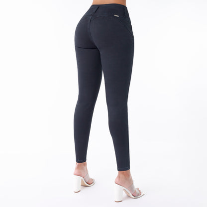 Jean Pitillo Push Up Semicintura Mujer Plomo