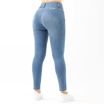 Jeans Push Up Mujer Semimoda Pitillo Cintura Cristal – 220796