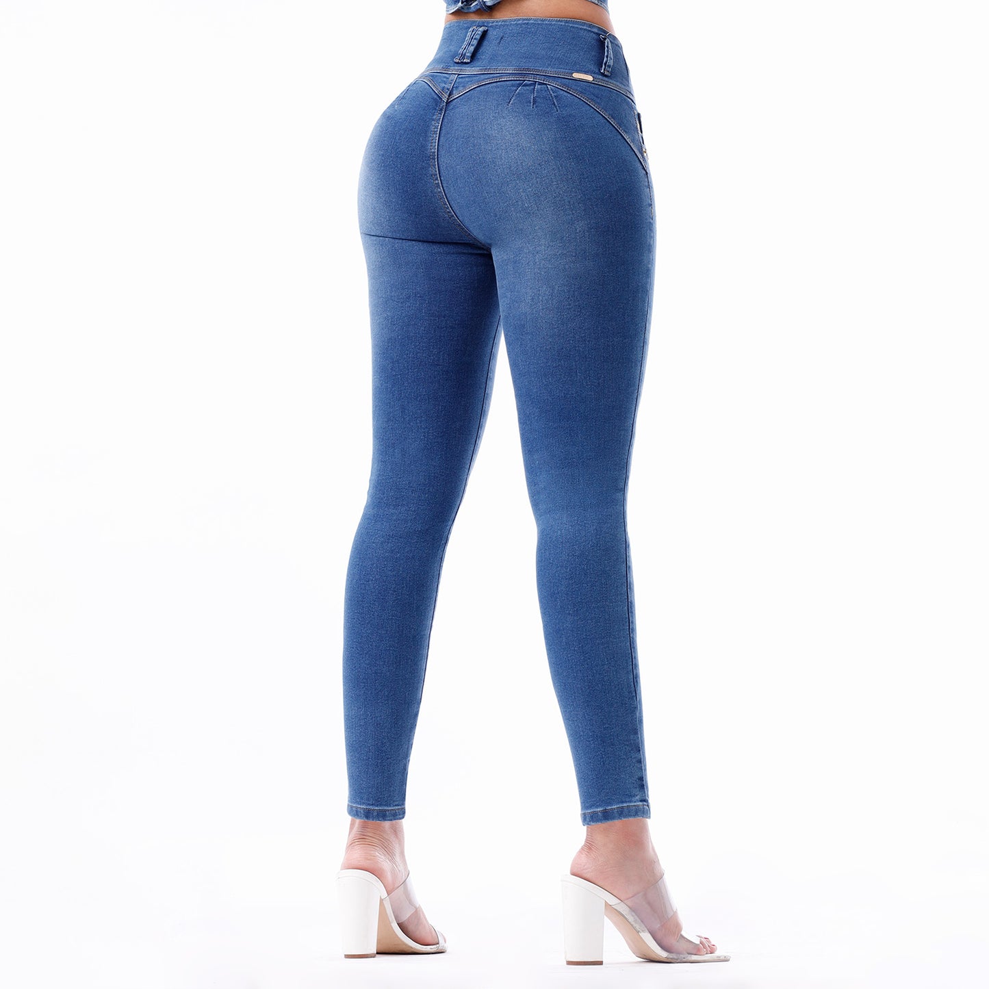 Jeans Push Up Mujer Semimoda Pitillo Semi Cintura Cristal – 220278
