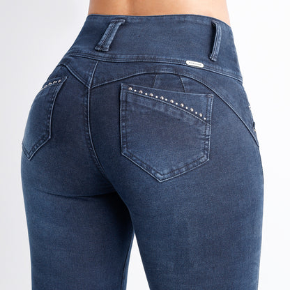 Jeans Push Up Mujer Semimoda Pitillo Cintura Gráfito – 230188