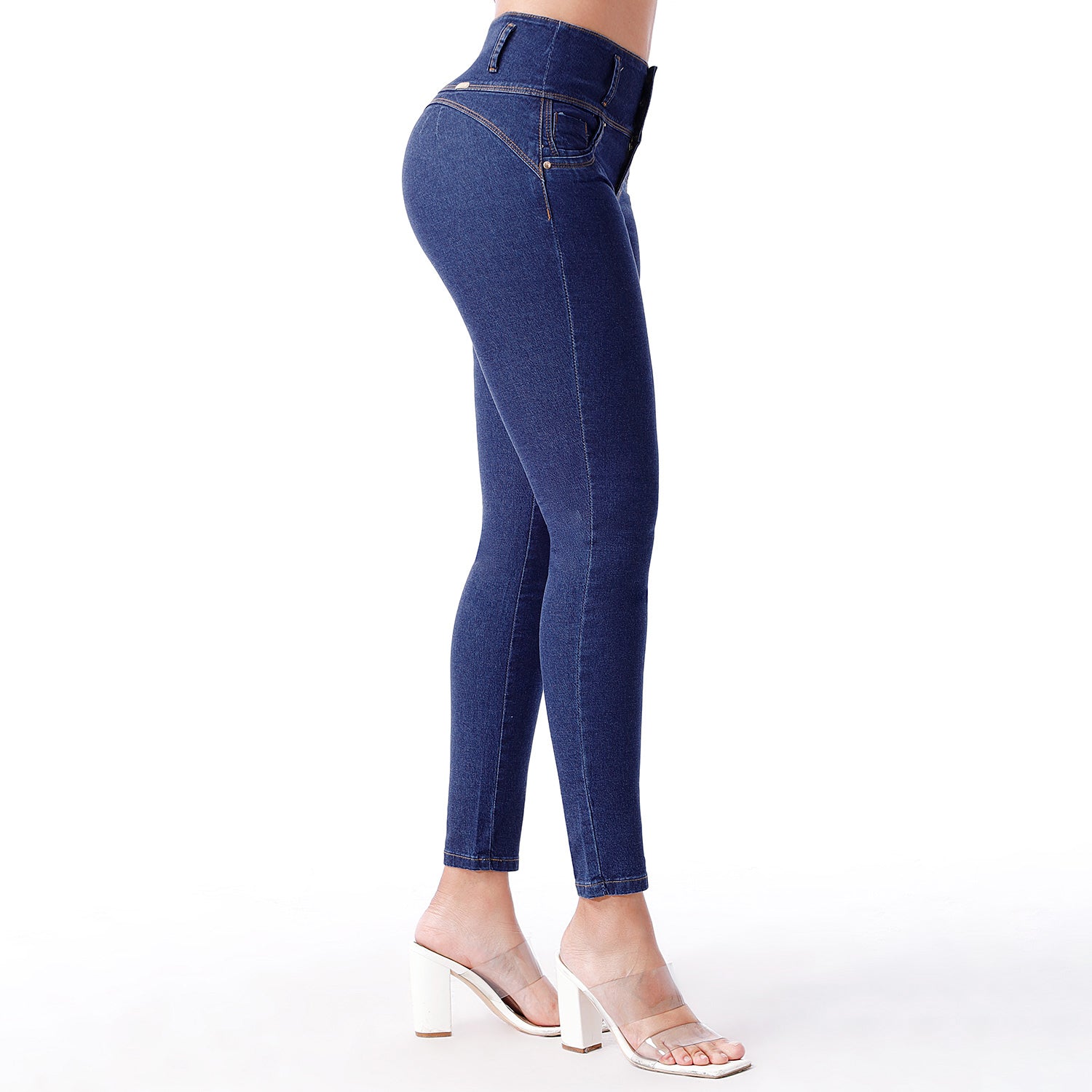Jeans Para Mujer Corte Skinny Levanta Pompas Rasgado Stone Casual 110112  azul marino 11 INCÃ“GNITA 110112